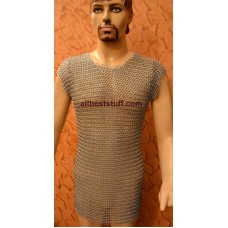 Zinc Plated Mild Steel Butted Chain Mail Shirt Sleevless