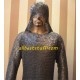 8mm Chain mail Large Flat Rivet with Flat Solid Ring Chain Mail Shirt & integrated Coif