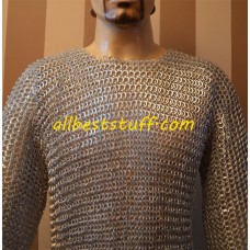 Aluminium Chain Mail Shirt Round Rivets with Flat Solid Rings 