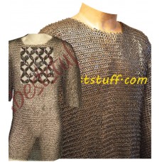 Set of 2 chain mail shirts Full Round Riveted and Flat Solid Ring Shirt