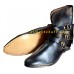 Medieval Leather Shoes Three Brass Buckle 